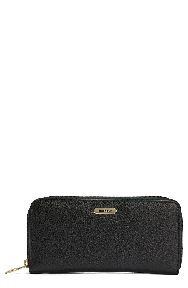 Barbour Birch RFID Leather Wallet, Main, color, Black