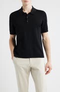 Open Edit Solid Cotton Blend Polo Sweater