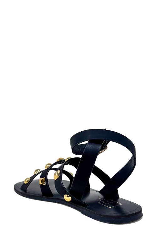 Shushop Daphne Studded Gladiator Sandal In Black