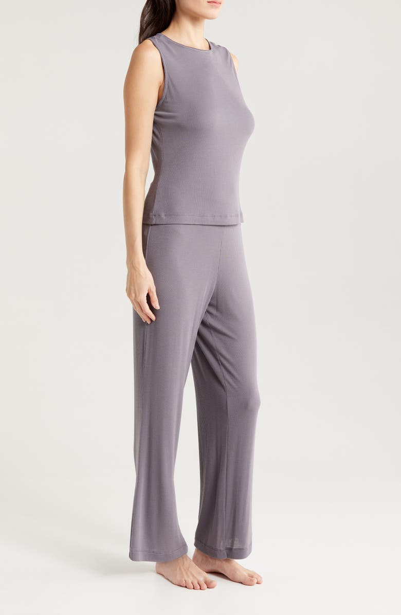 Natori Essentials Sleeveless Rib Pajamas, Alternate, color, Purple Slate
