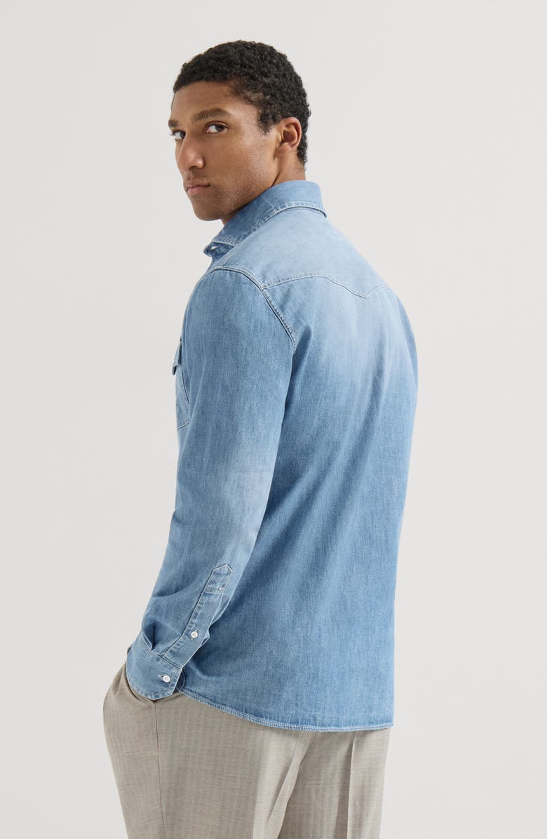 Brunello Cucinelli Easy fit shirt, Alternate, color, Light Denim