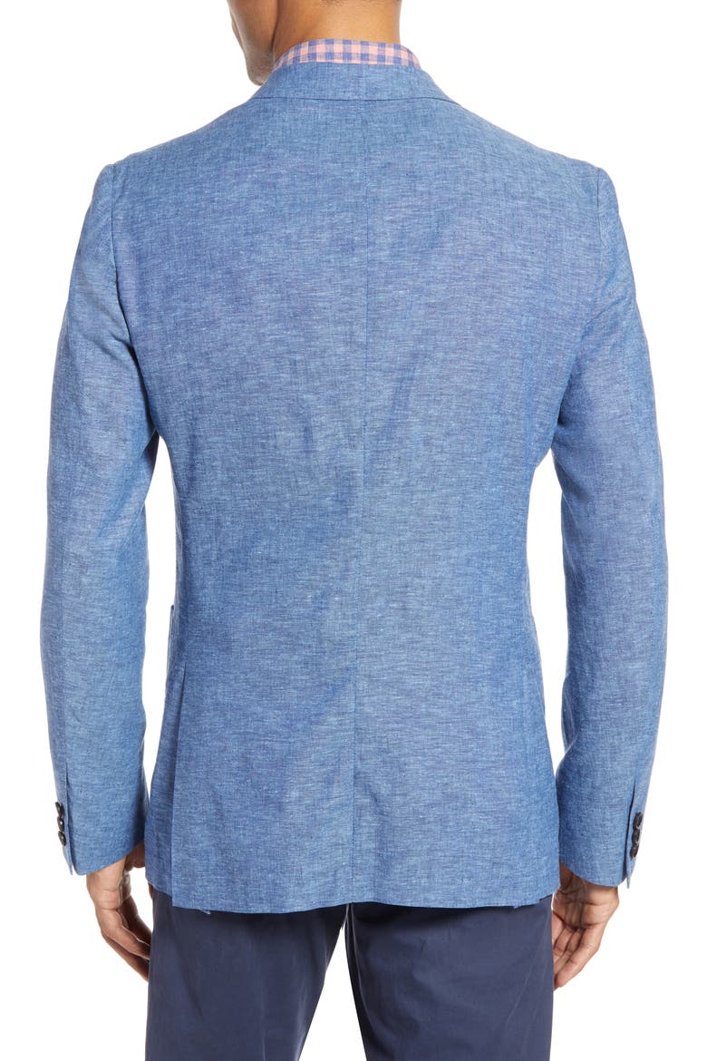Extra Trim Fit Chambray Sport Coat, Alternate, color, BLUE DARK CHAMBRAY