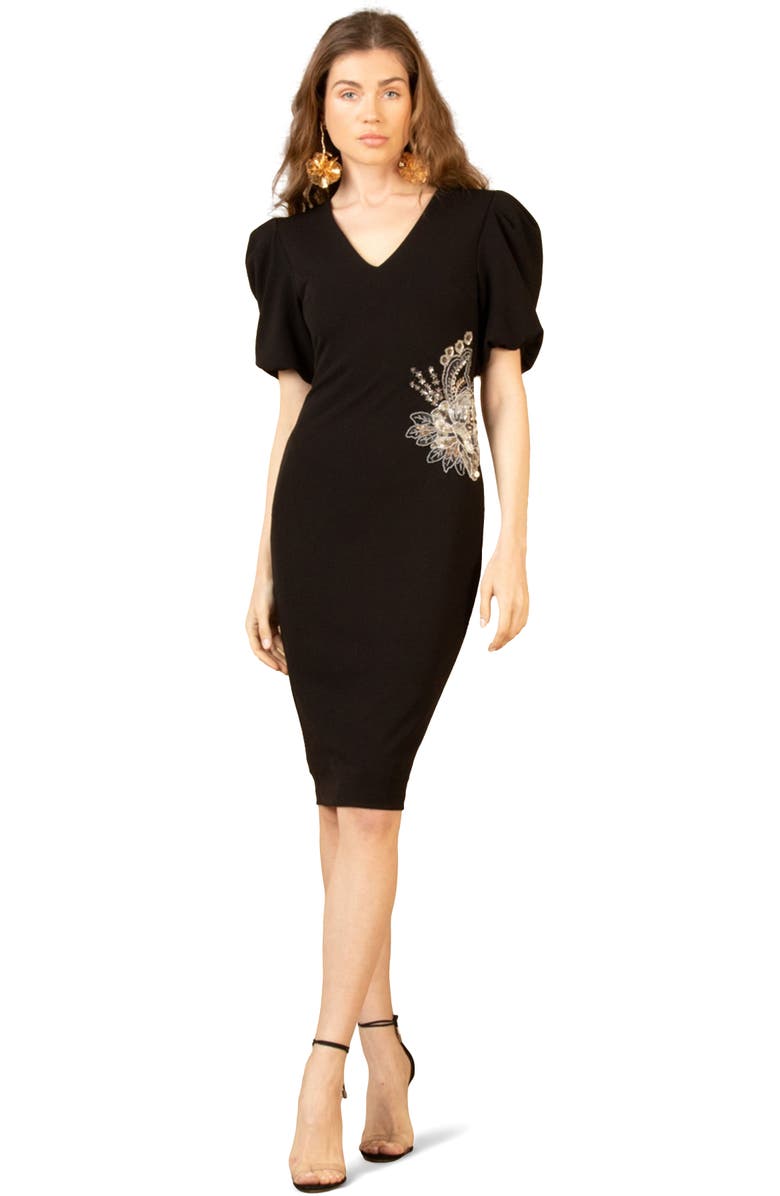 Hale Bob Billie Dress Beaded, Alternate, color, Black