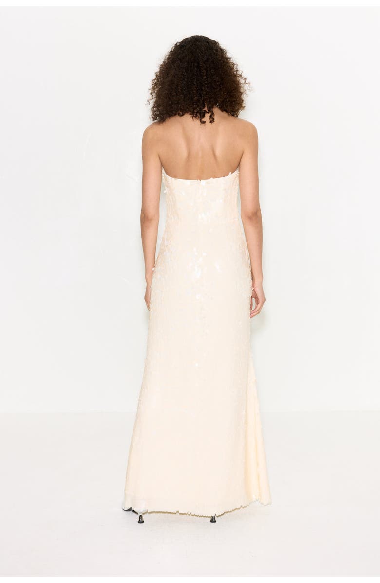 SIMONMILLER Sculpty Strapless Teardrop Sequin Dress, Alternate, color, Bone