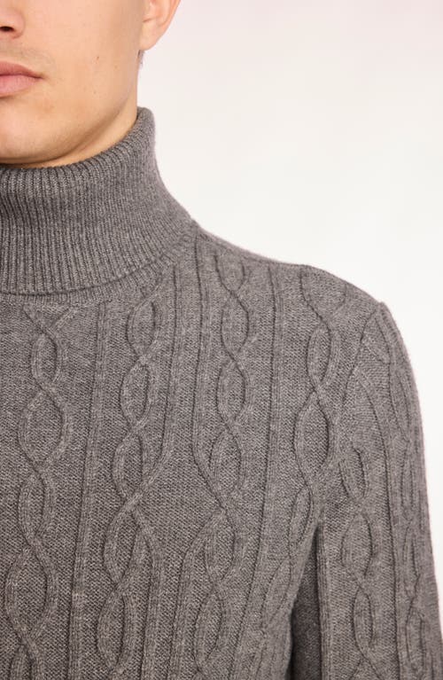 Paisley & Gray Cable Stitch Turtleneck Sweater In Brown