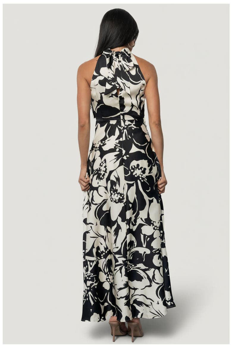 Melodía Halter Maxi Dress, Alternate, color, Black and White Floral