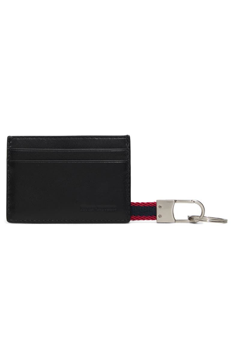 Brooks Brothers Leather Card Case & Key Chain Set, Alternate, color, Black
