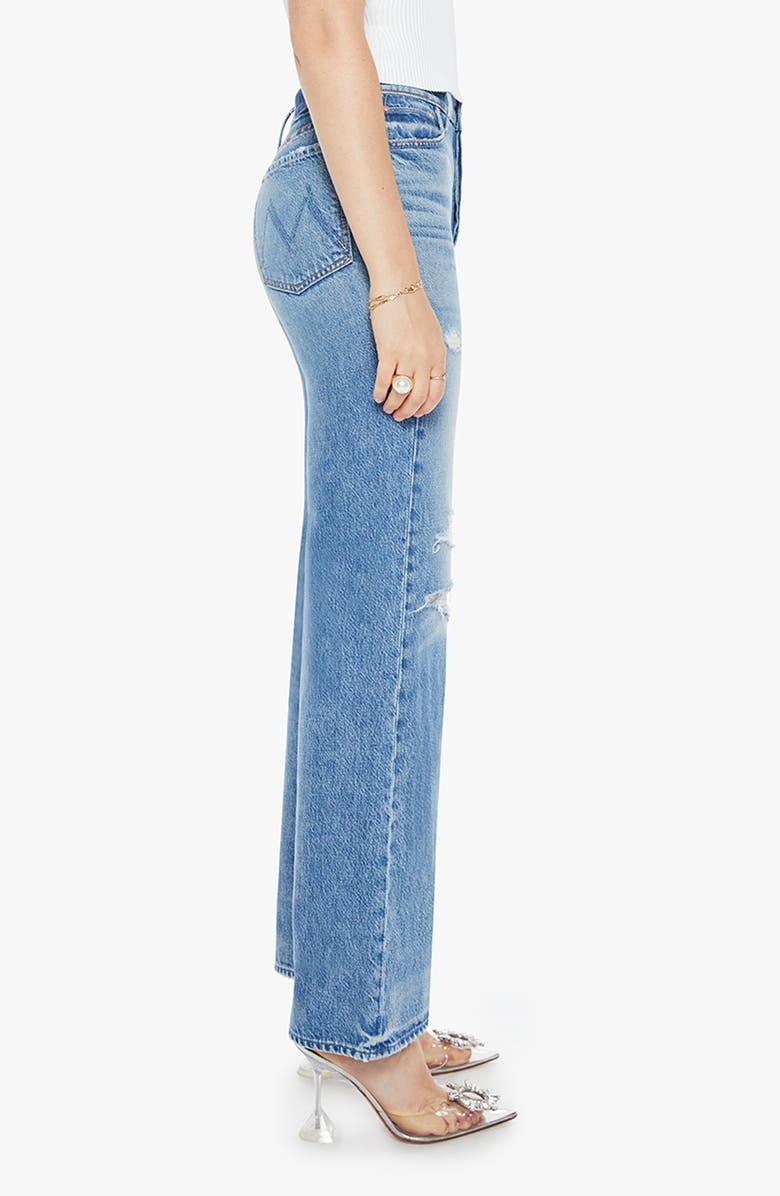 MOTHER The Rambler Sneak High Waist Ripped Straight Leg Jeans, Alternate, color, 