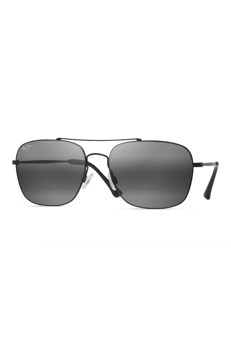 Lava Tube 57mm PolarizedPlus2® Aviator Sunglasses, Alternate, color, MATTE BLACK/NEUTRAL GREY