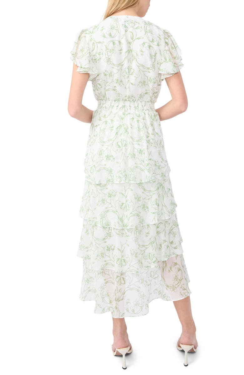 Halogen<sup>®</sup> Print Ruffle Maxi Dress, Alternate, color, Aspen Green