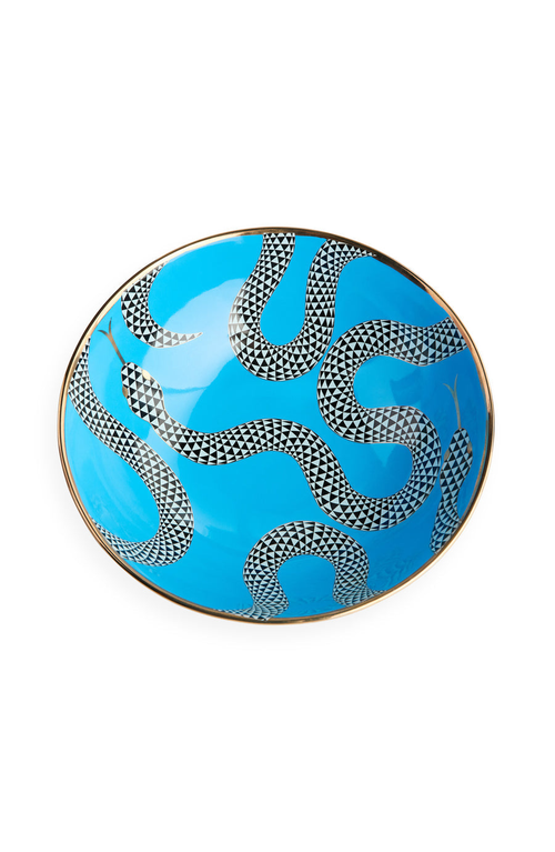 Jonathan Adler Eden Decorative Bowl In Blue/gold