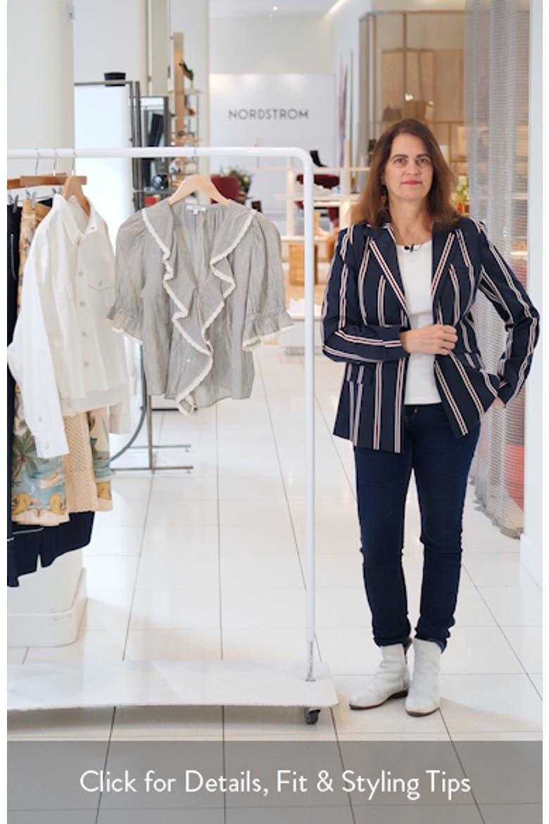 Ruffled Puff Sleeve Cotton Button-Up Shirt video