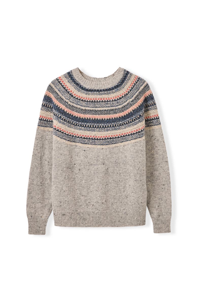 Stitchy Stripe Yoke Sweater, Alternate, color, Skylight Multi
