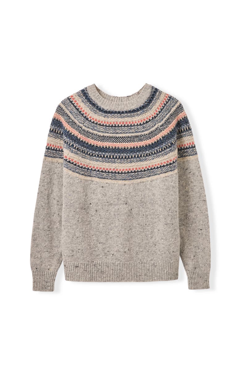 Celtic & Co. Stitchy Stripe Yoke Sweater, Alternate, color, Skylight Multi