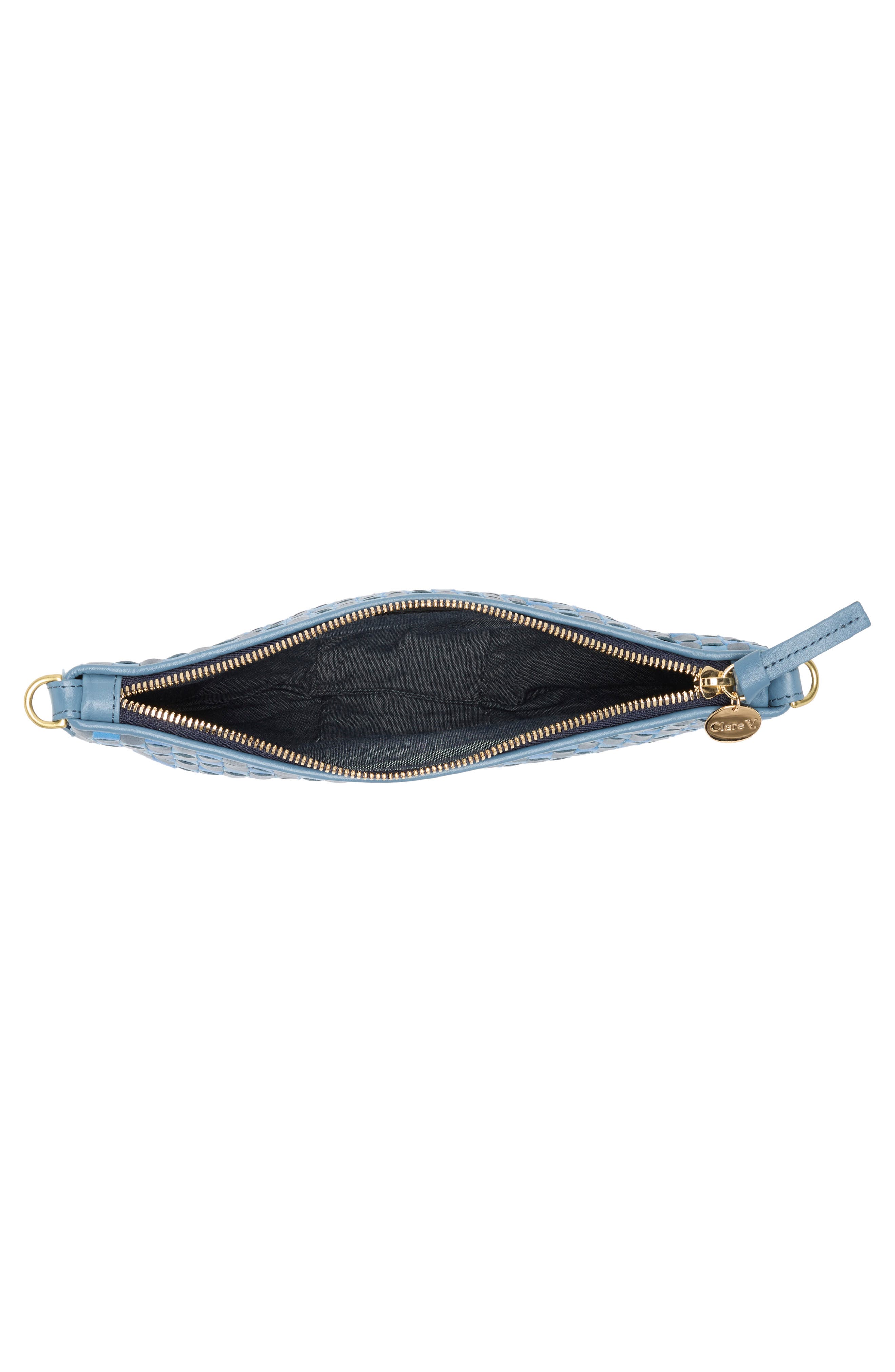 Clare V. Petit Moyen Woven Leather Messenger Bag, Alternate, color, 