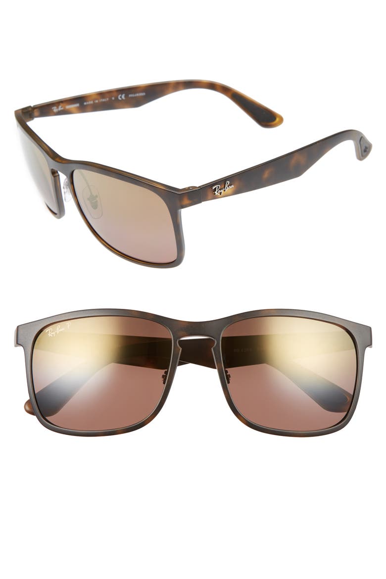 58mm Chromance Sunglasses, Main, color, MATTE HAVANA/BROWN MIRROR GOLD