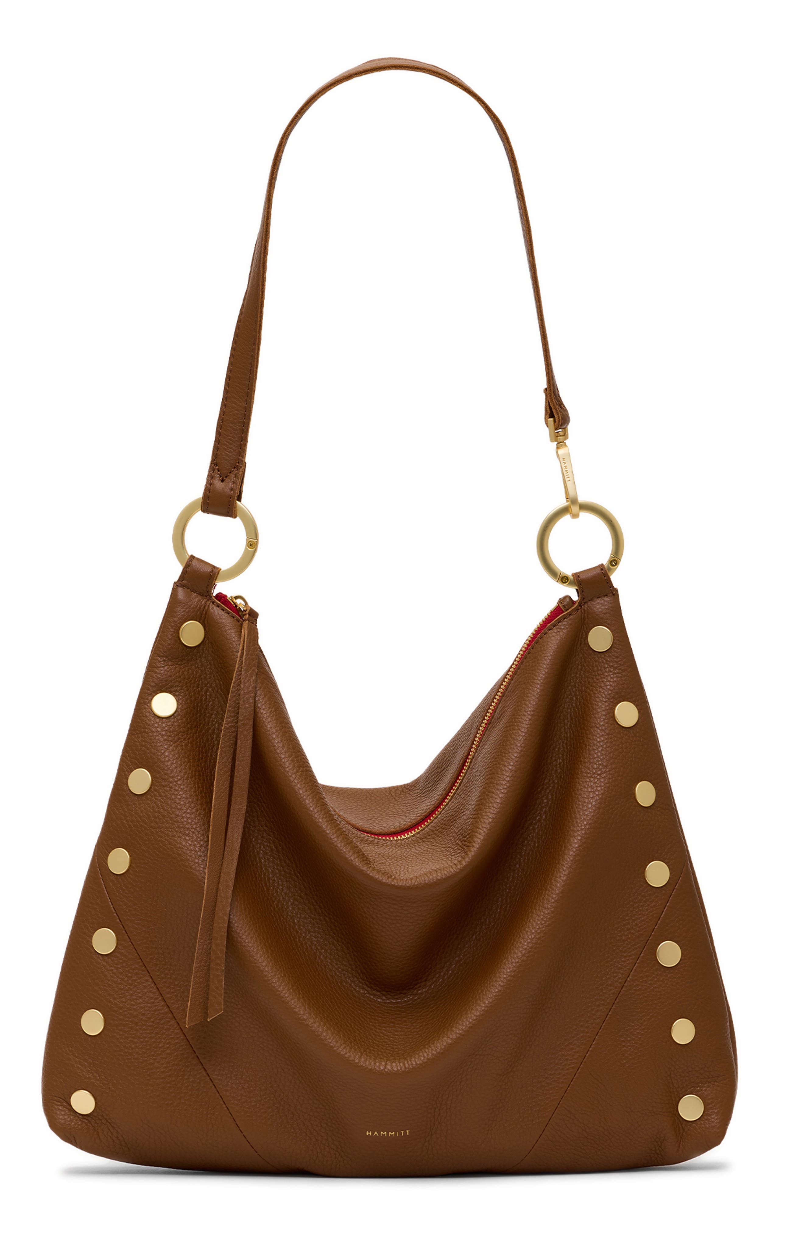 MAHOGANY PEBBLE/ GOLD RED ZIP