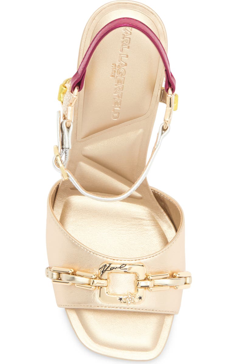 KARL LAGERFELD PARIS Danessa Ankle Strap Sandal, Alternate, color, Gold Multi