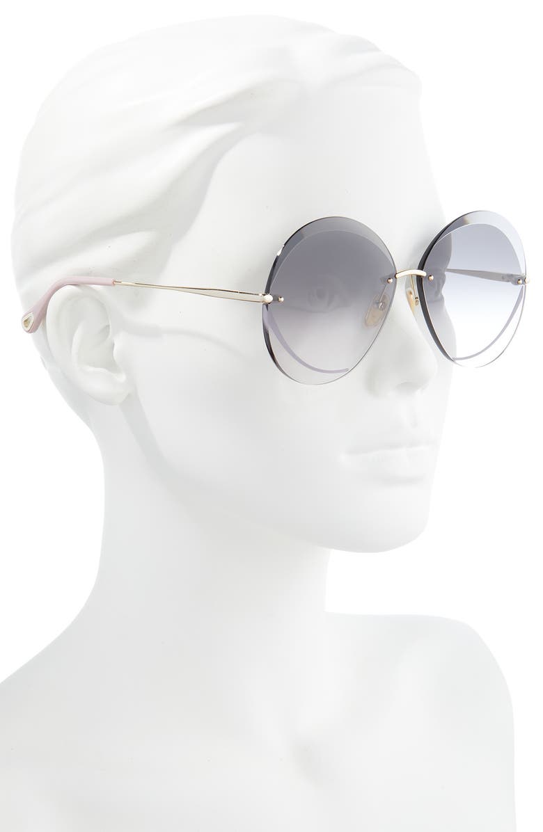 Chloé 64mm Gradient Round Sunglasses, Alternate, color,