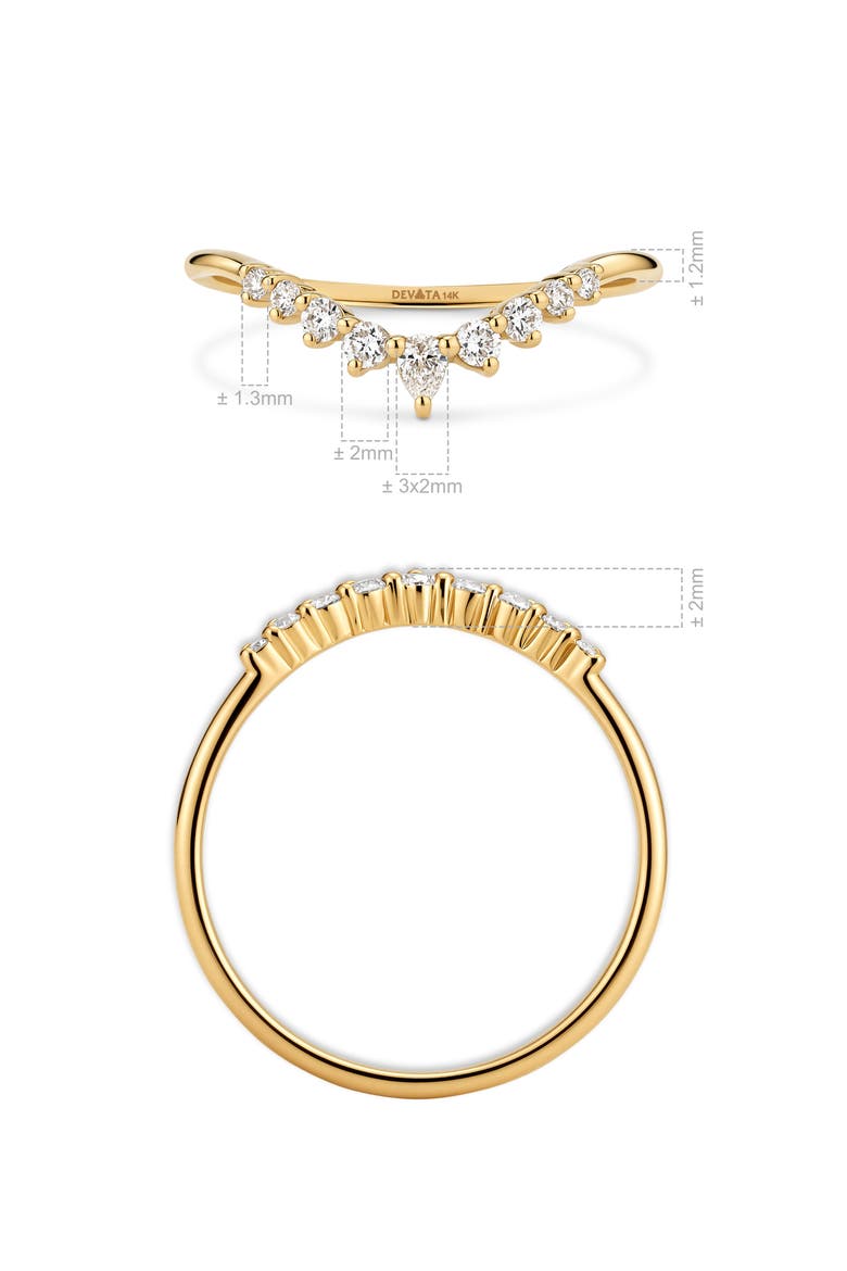 Chevron Lab Grown Diamond Ring in 14K Gold, Alternate, color, Yellow Gold