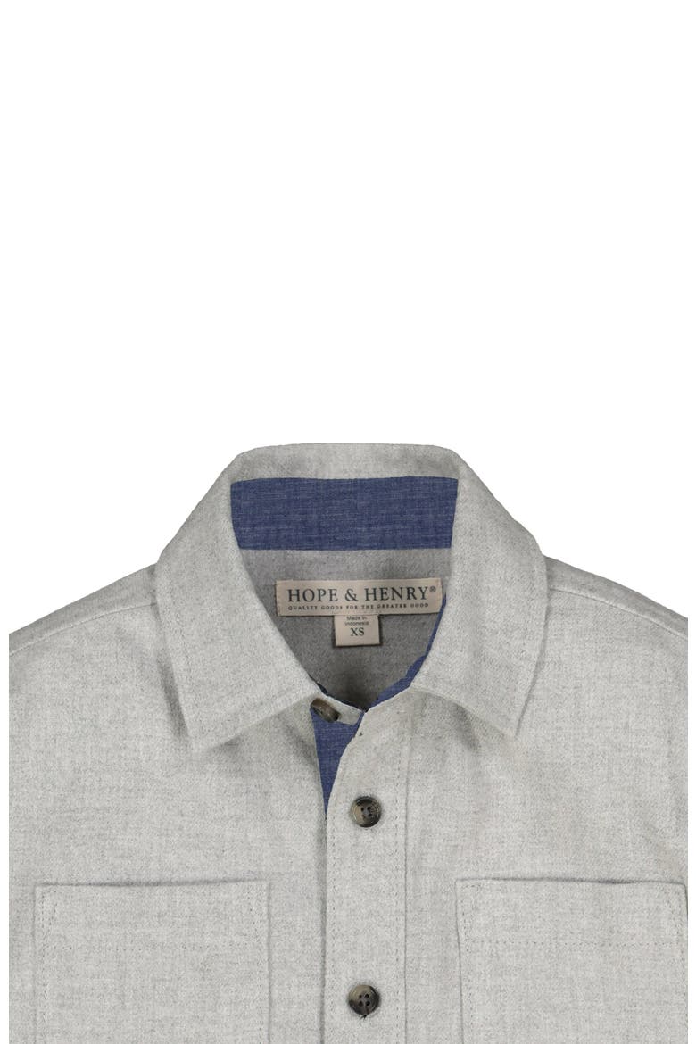 Boys' Organic Flannel Shirt, Kids, Alternate, color, Gray Heather Flannel