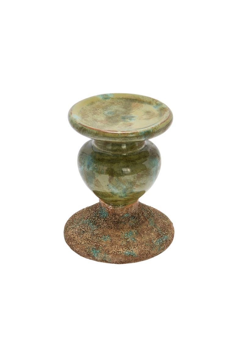 Sculptural Pillar Candle Holder, Alternate, color, Green