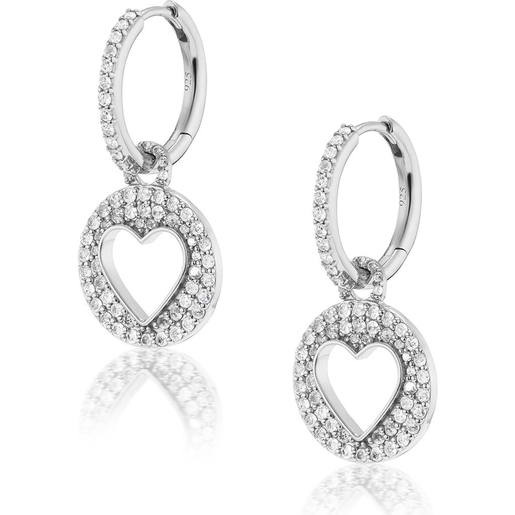 Sheryl Lowe Women's Diamond Open Heart Huggie Earrings In Sterling Silver