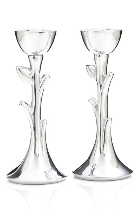 'Tree of Life' Sabbath Candlesticks (Set of 2)