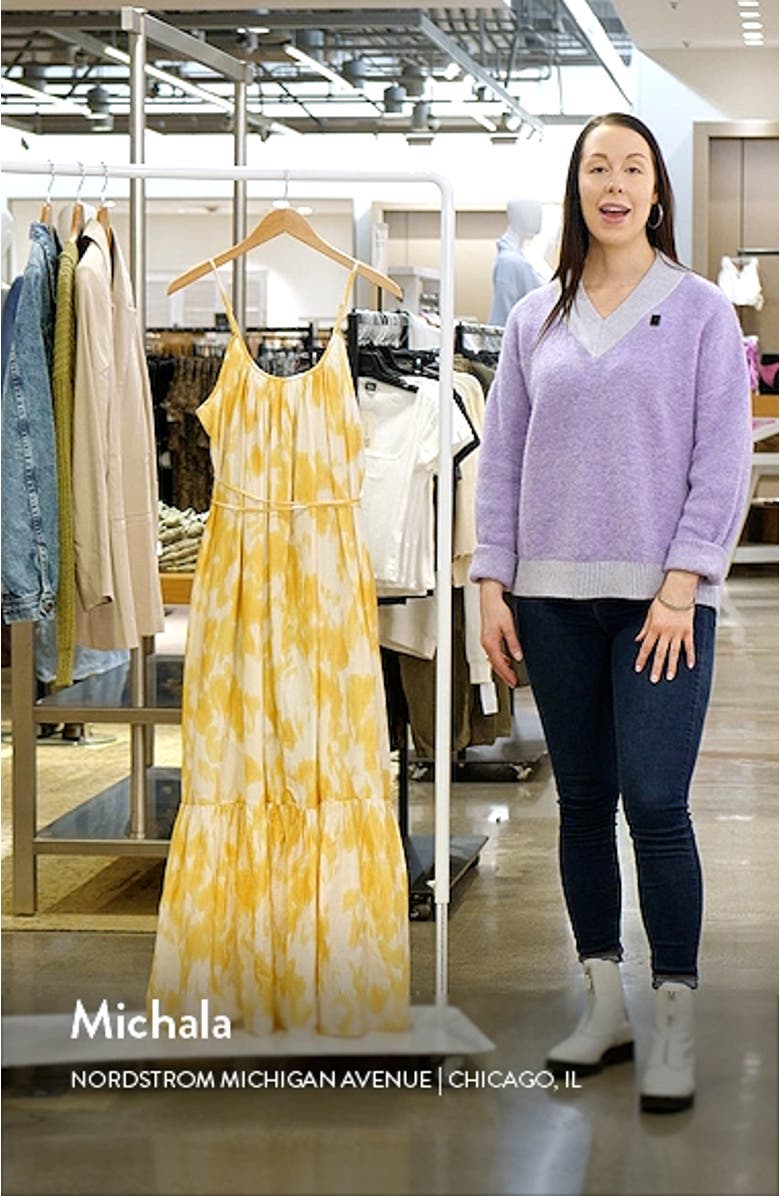 Cotton & Silk Tie Waist Tiered Sundress, sales video thumbnail