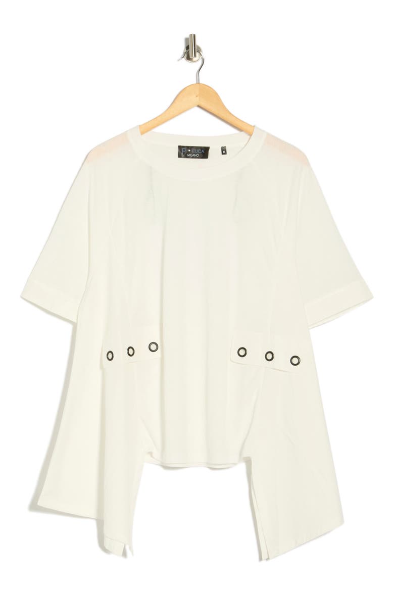 Grommet High-Low Top, Alternate, color, WHITE