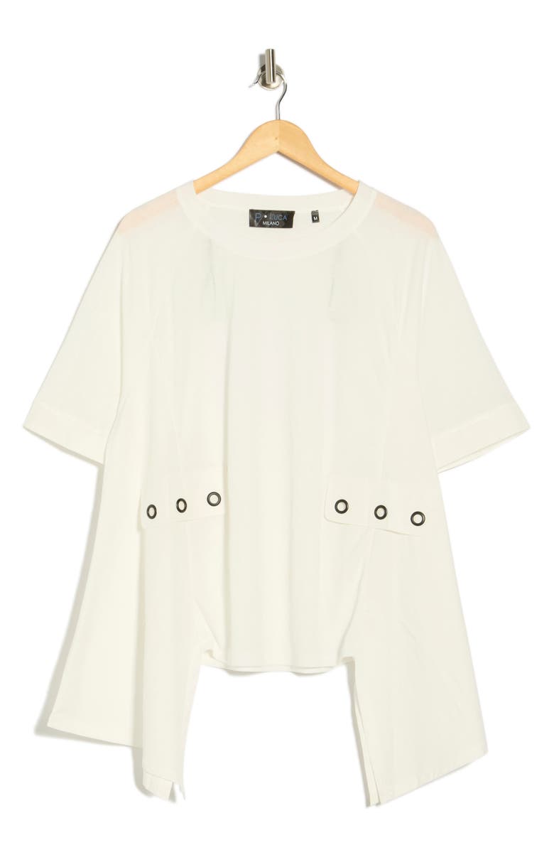 PATRIZIA LUCA Grommet High-Low Top, Main, color, White