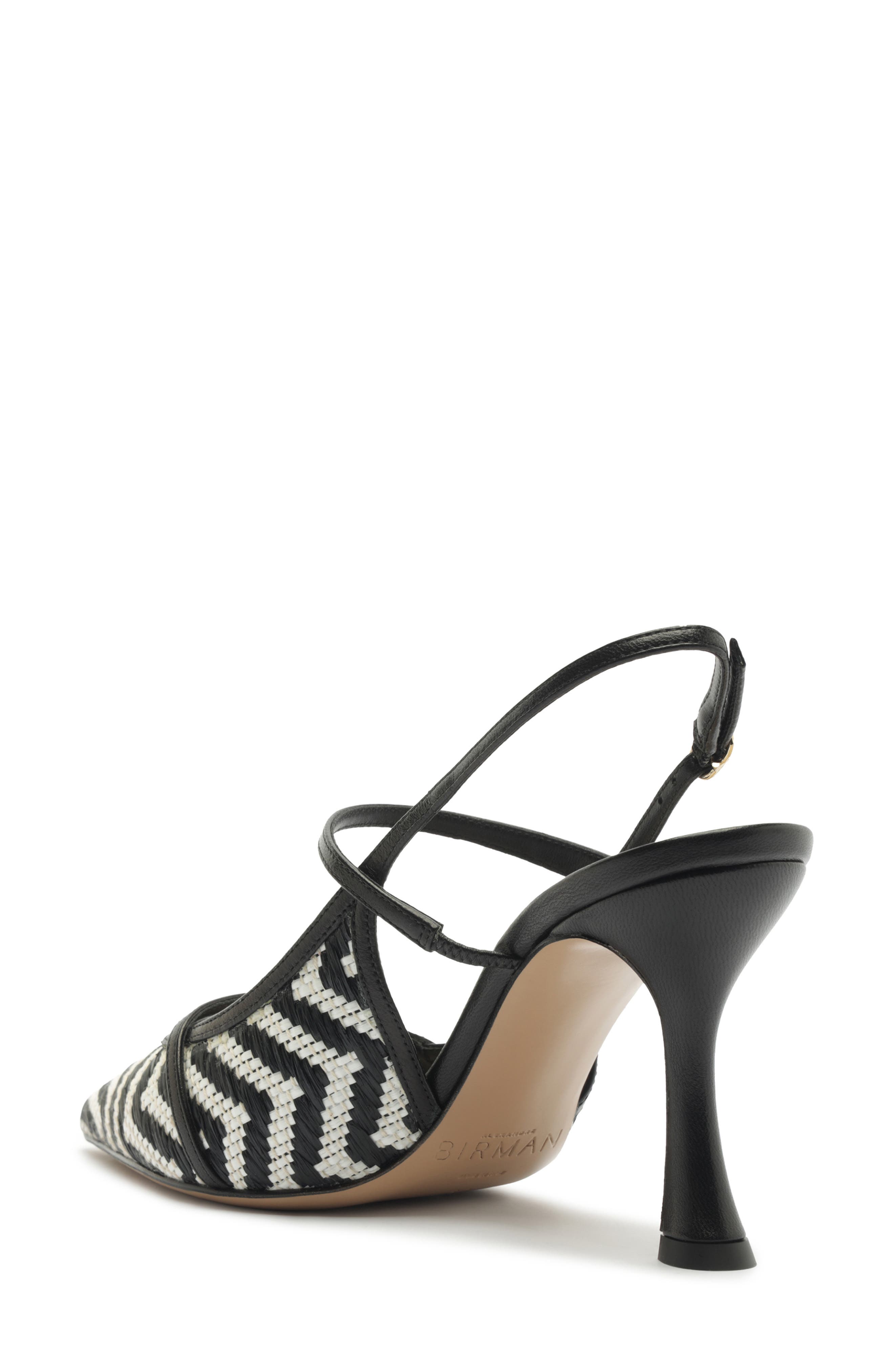 Alexandre Birman Tita Raffia Slingback Pump, Alternate, color, Black