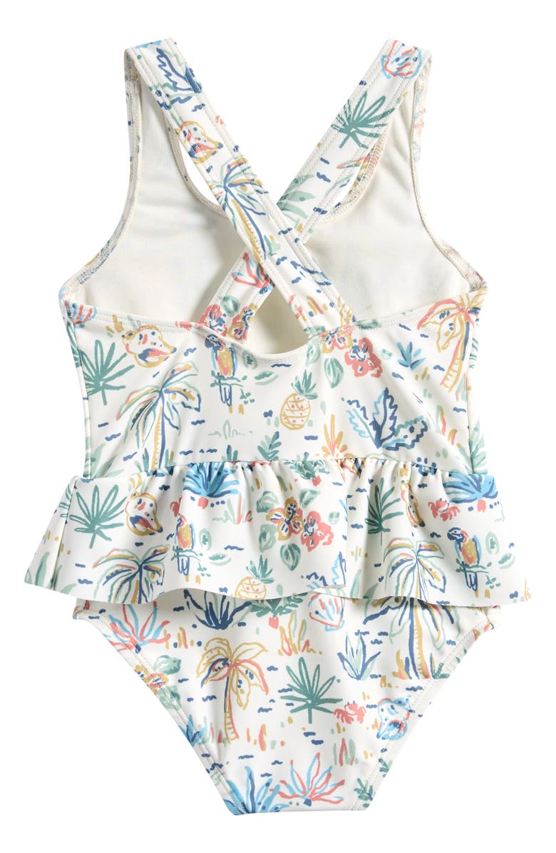 Little Planet Ruffle One-Piece Swimsuit, Alternate, color, Tropical