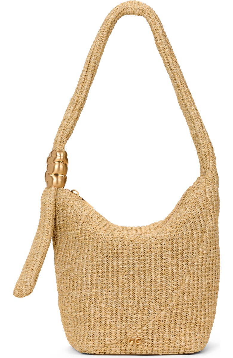 Cult Gaia Farah Raffia Shoulder Bag, Main, color,