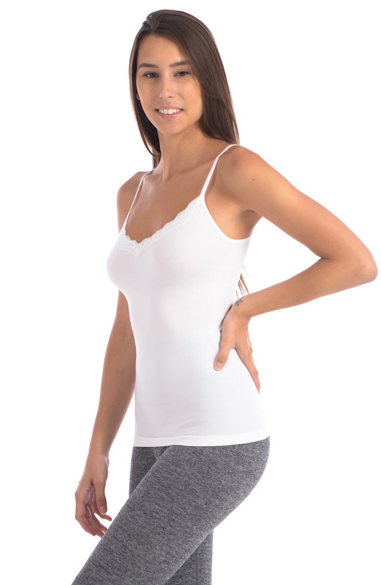 BODY BEAUTIFUL Seamless Slimming Camisole, Alternate, color, White