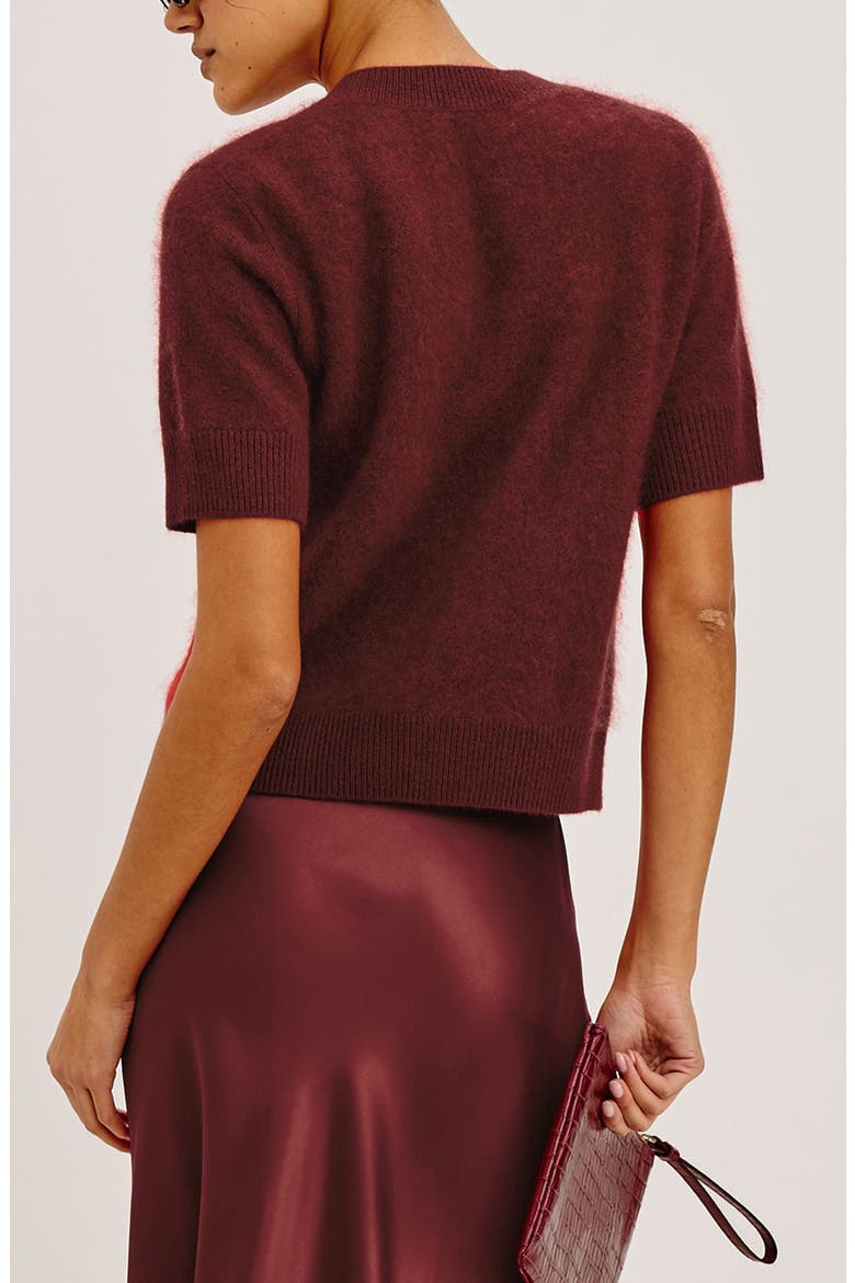 Roman Wool & Cashmere Cardigan, Alternate, color, CRIMSON