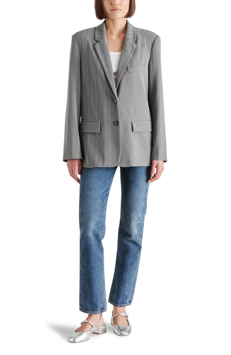 Steve Madden Noellie Pinstripe Blazer, Alternate, color, 