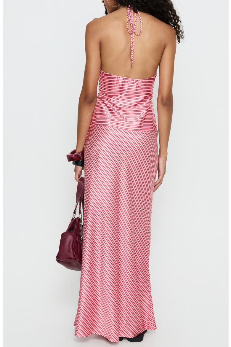 Bellamissimo Halter Maxi Dress, Alternate, color, PINK STRIPE