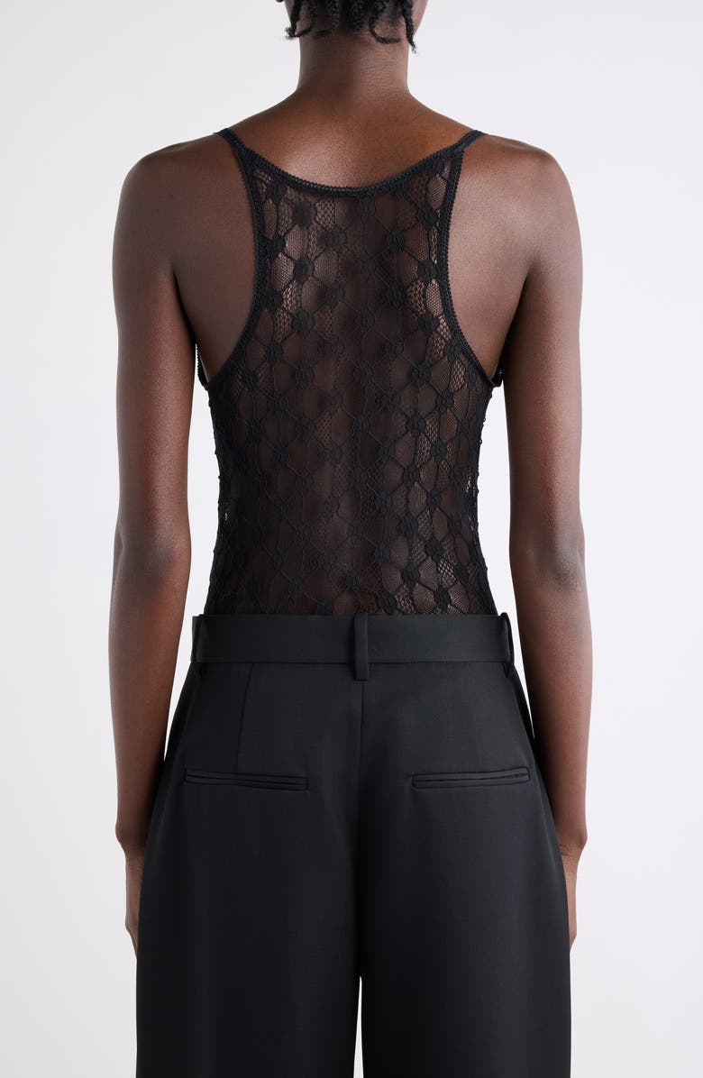 Isabel Marant Mildy Floral Lace Bodysuit, Alternate, color, Black