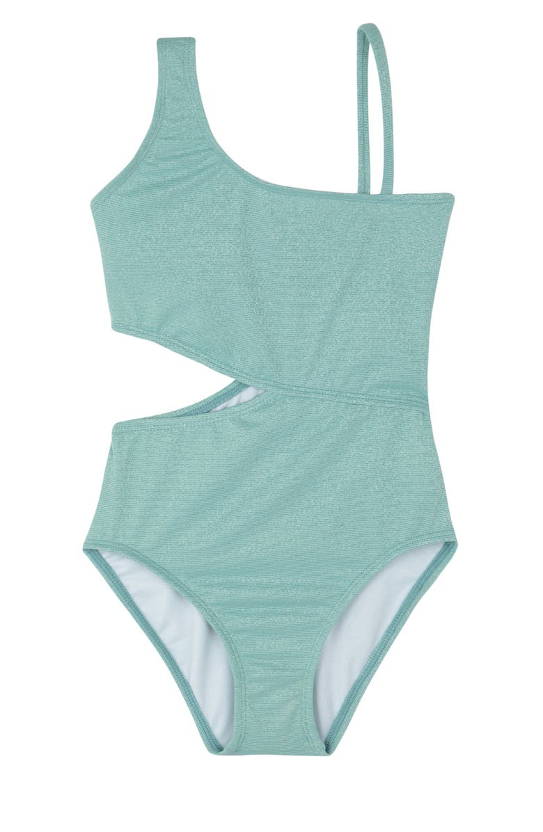 Gottex Kids Sparkles Side Cutout One Piece, Main, color, Turquoise