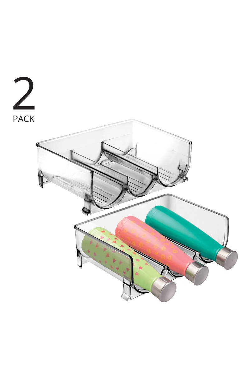 mDesign Plastic Free-Standing Stacking 3 Bottle Storage Rack, 2 Pack, USA Made, Alternate, color, 