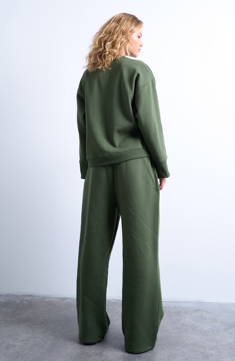 Topshop La Paloma Straight Leg Sweatpants, Alternate, color, Medium Green