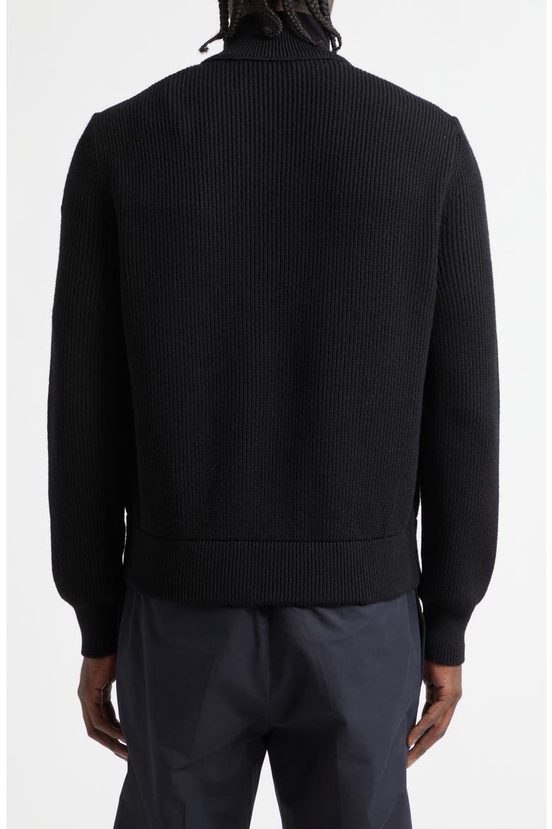 Hybrid Quilted Down Fill & Wool Cardigan, Alternate, color, BLACK