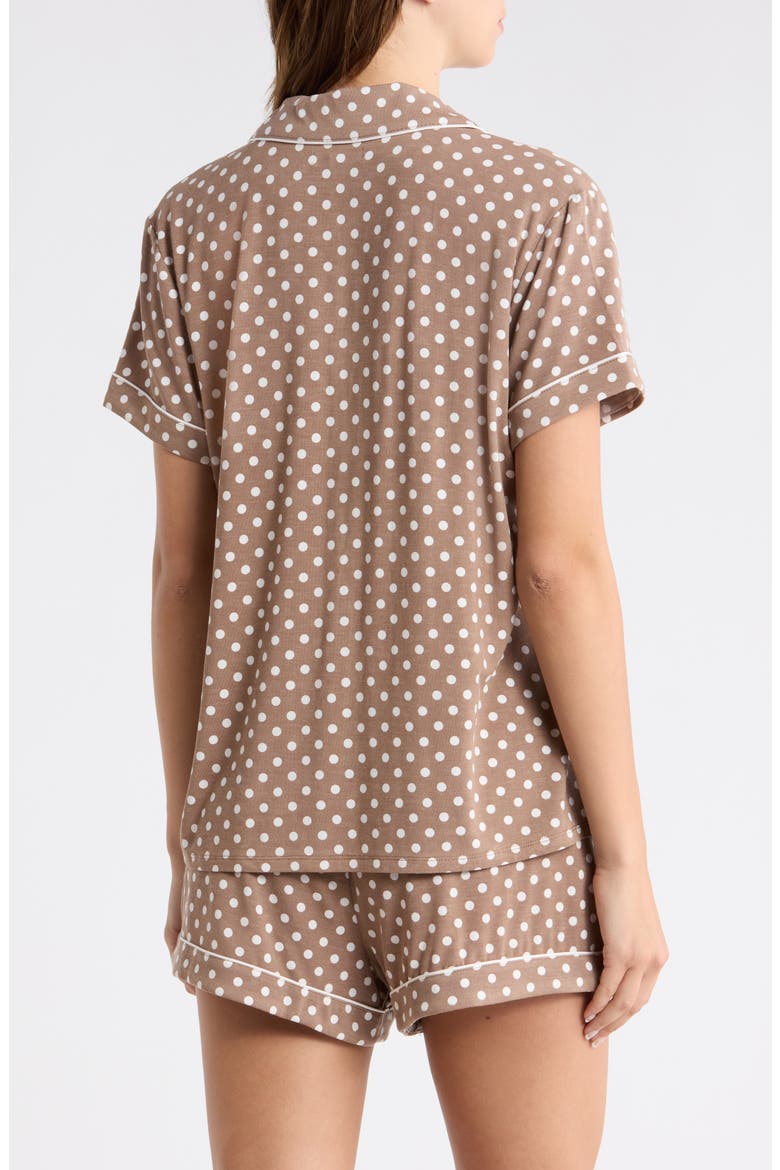 Moonlight Eco Short Pajamas, Alternate, color, BROWN- IVORY EVEN DENSE DOT
