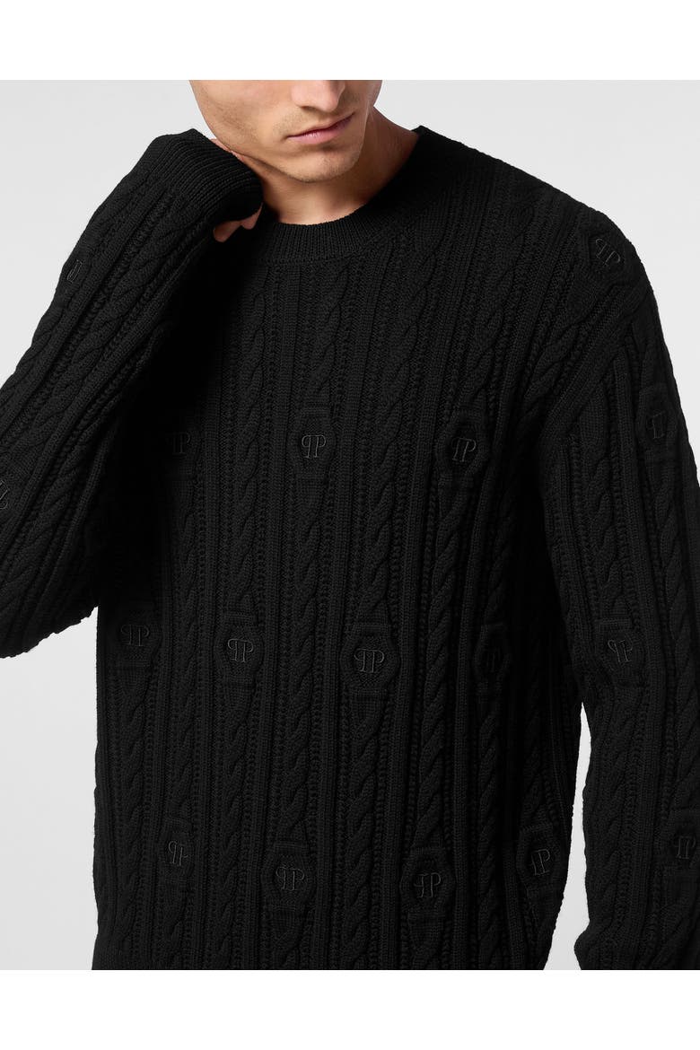 Pullover Round Neck Men, Alternate, color, black