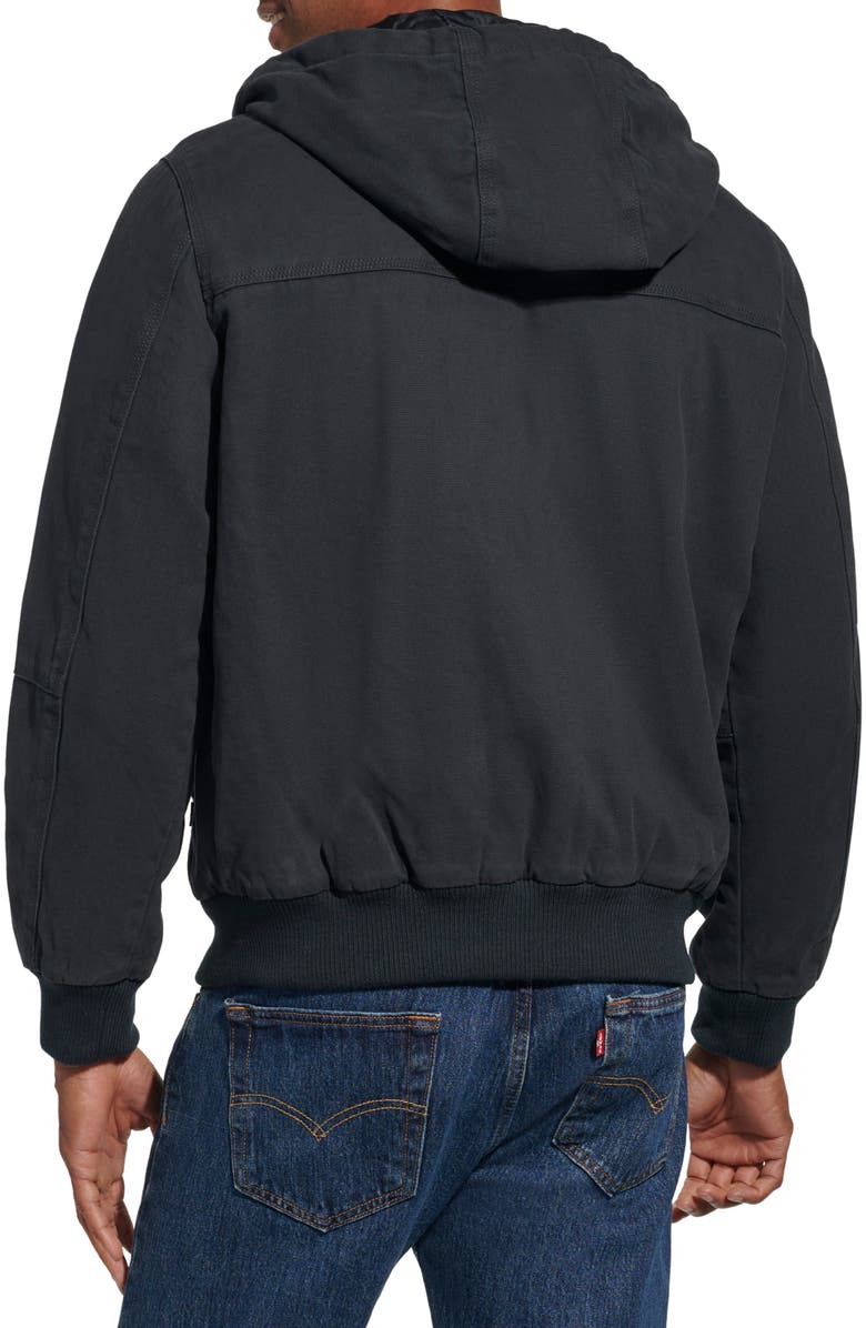 Levi's Workwear Hooded Bomber, Alternate, color, Navy