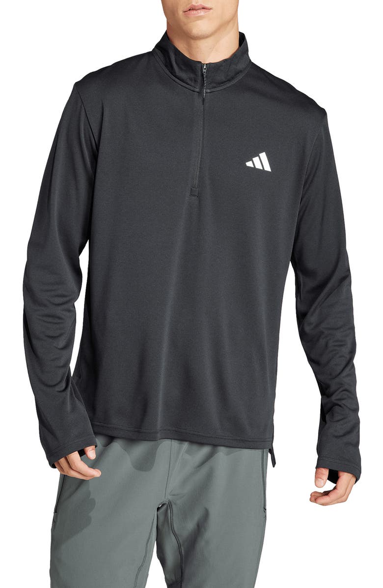 adidas Adicolor Classics Quarter-Zip Pullover, Main, color, Black