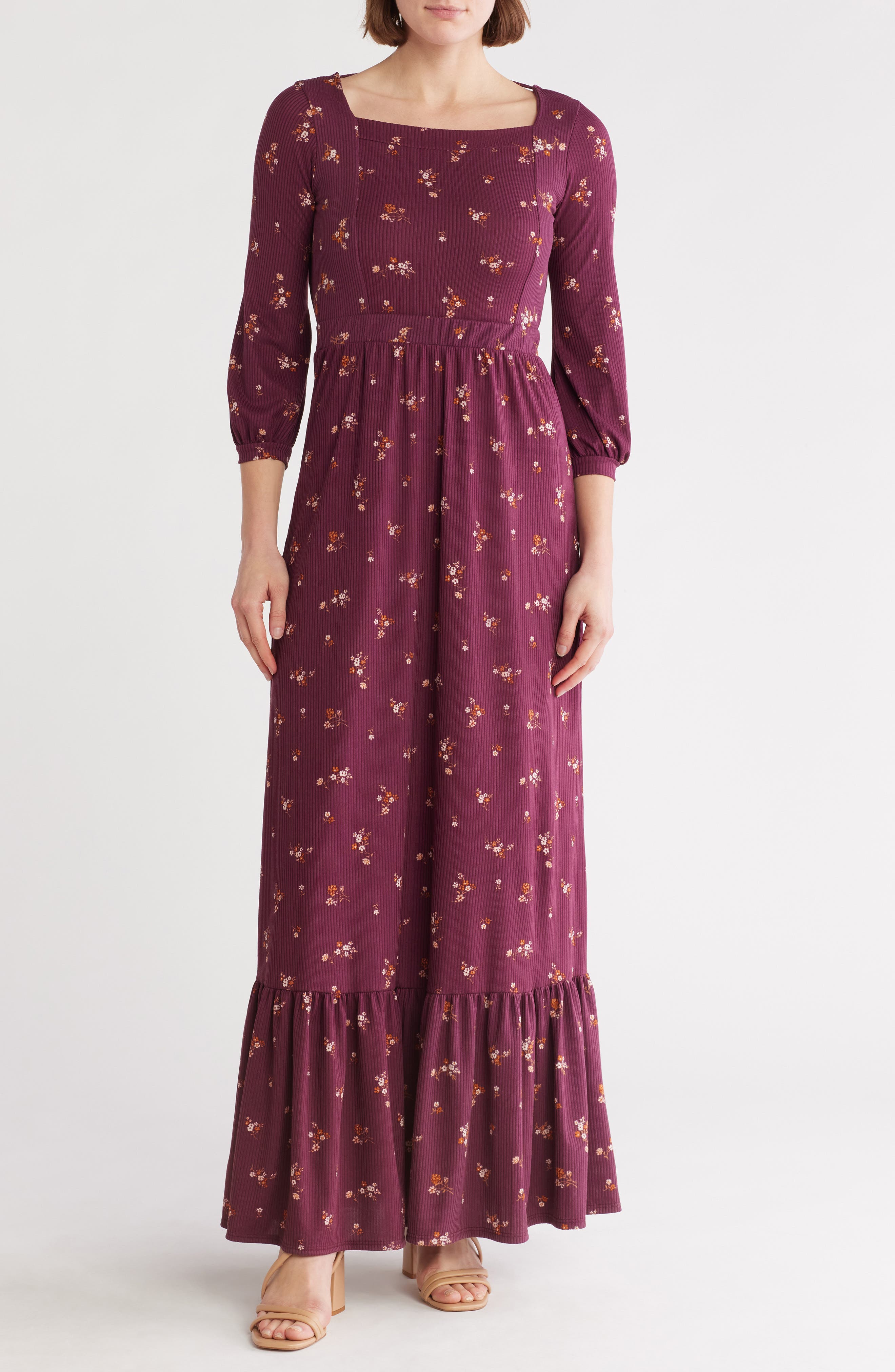 GO COUTURE Square Neck Maxi Dress