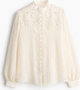 H&M Lace-yoke Blouse