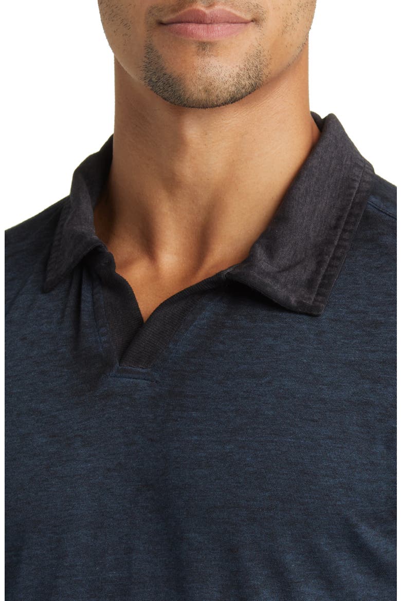 Val Johnny Collar Long Sleeve Polo, Alternate, color, NIGHT TEAL
